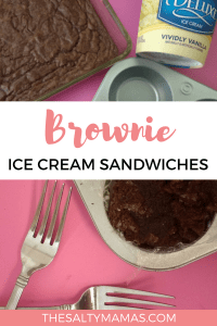 Looking for the perfect BBQ dessert? These delicious Brownie Ice Cream Sandwiches are the perfect summer dessert to serve your guests. Get the full tutorial at TheSaltyMamas.com #brownie #brownieicecreamsandwich #bbqdessert #bbqdessertrecipe