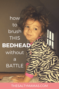 Tired of fighting with your son or daughter every time you need to brush your hair? We've got six hair brushing tips for kids that will end the battles once and for all! Check out the best products and strategies to make hair brushing easier, from thesaltymamas.com. #hairbrushing #brushingkidshair #nomoretangles #howtofighttangles #kidswithtangles #girlshair #brushinggirlshair #brushingtangledhair 