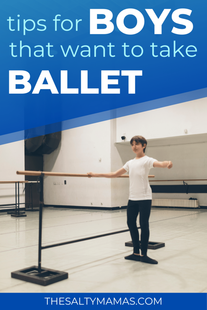 boy doing ballet; text: tips for your boy that wants to do ballet