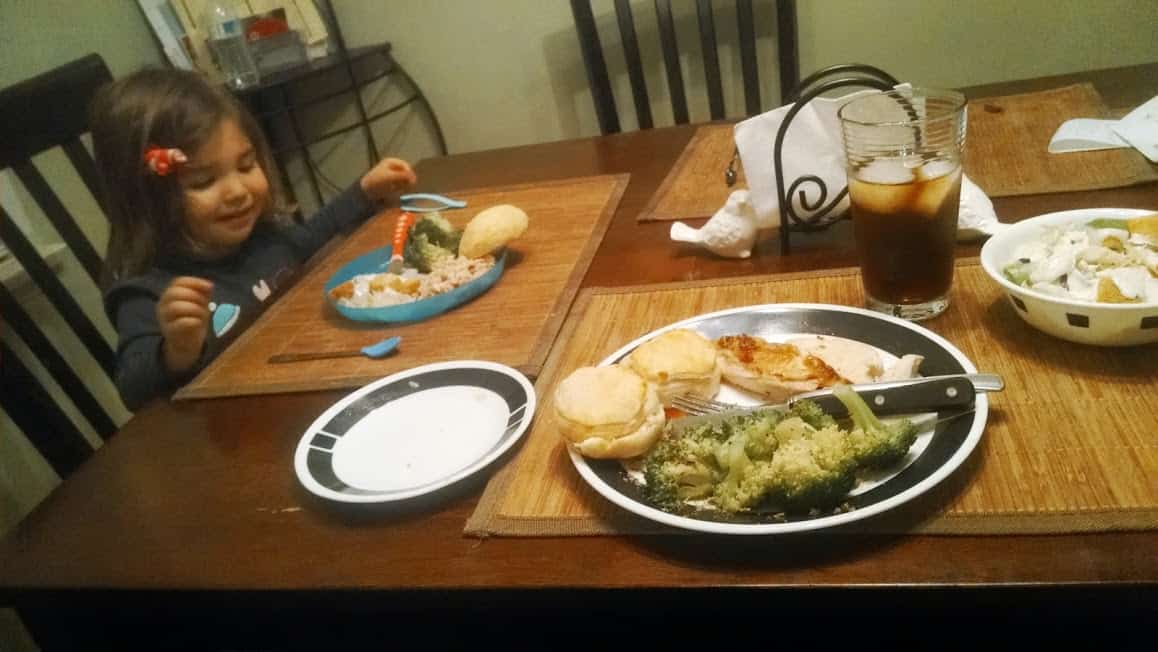 picky toddler eating a balanced meal