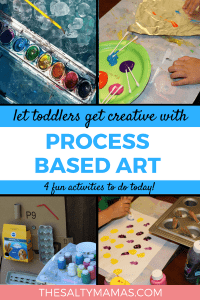 Four Fun, Crazy-Engaging Process Art Activities for Kids. Set up these process art projects using materials you already have on hand! Find the details at TheSaltyMamas.com.