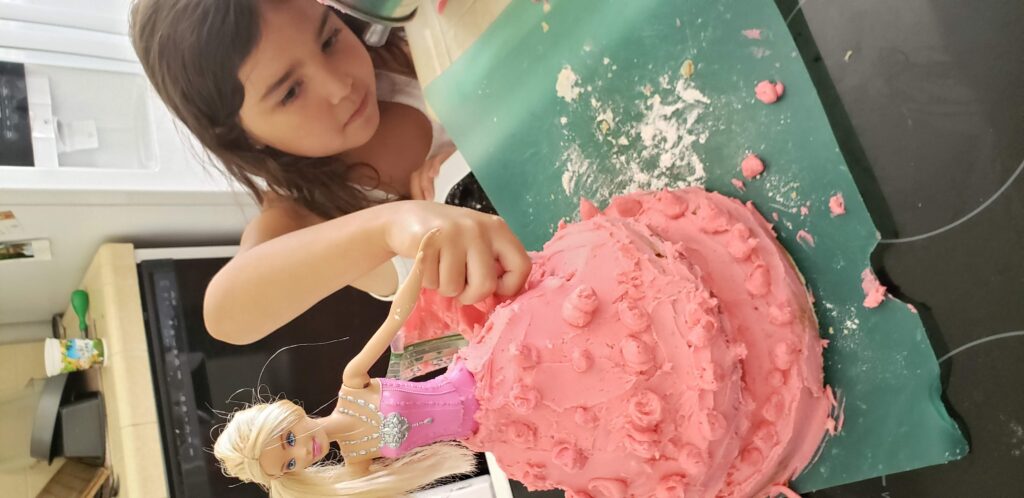 child making a nailed it challenge cake