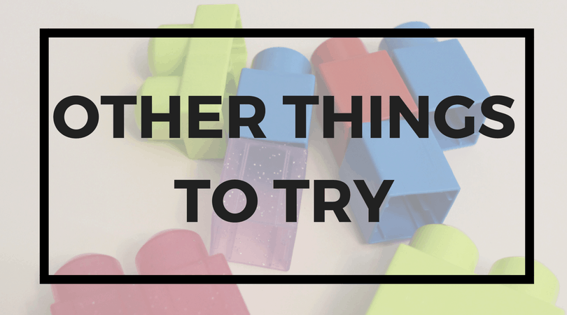 Various duplo blocks; Text overlay: Other things to try