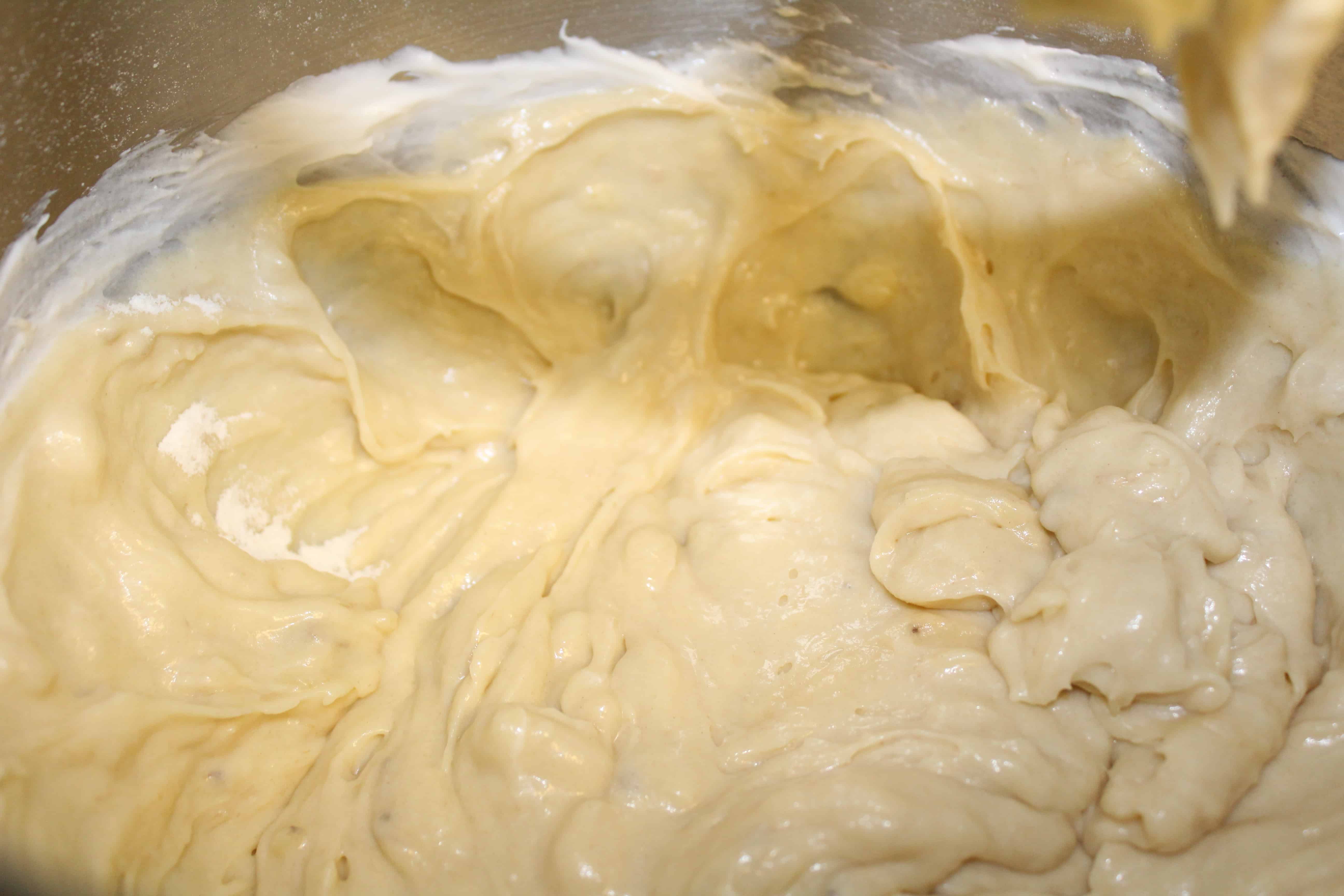 Sour cream and banana added to dough to create a creamier texture.