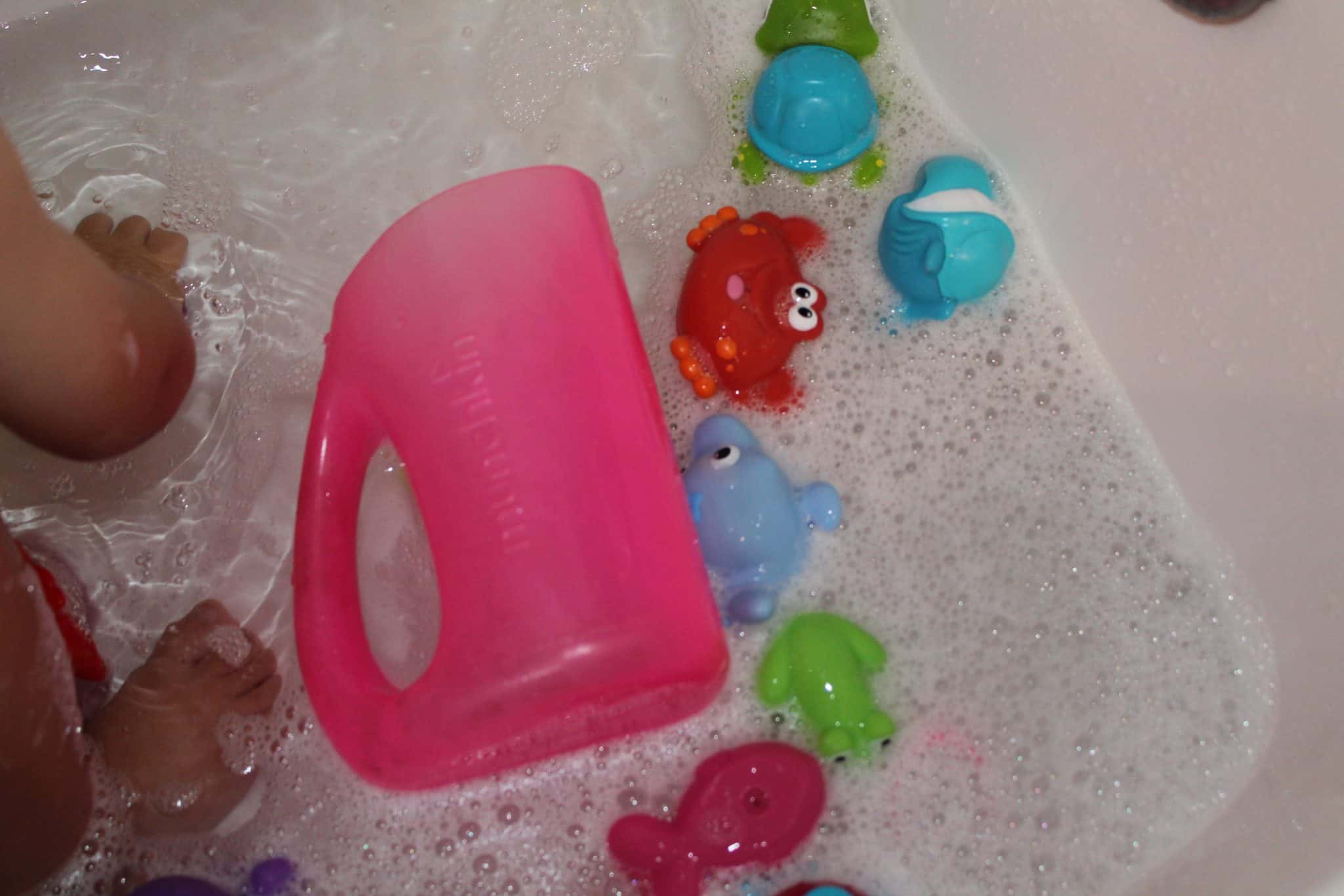 Tub with rubber toy for the bath