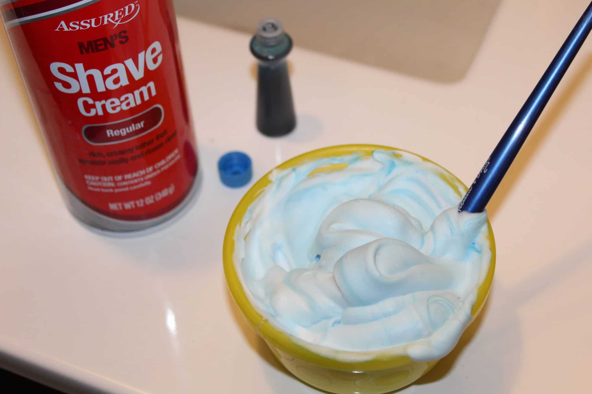 Paints made from shaving cream 