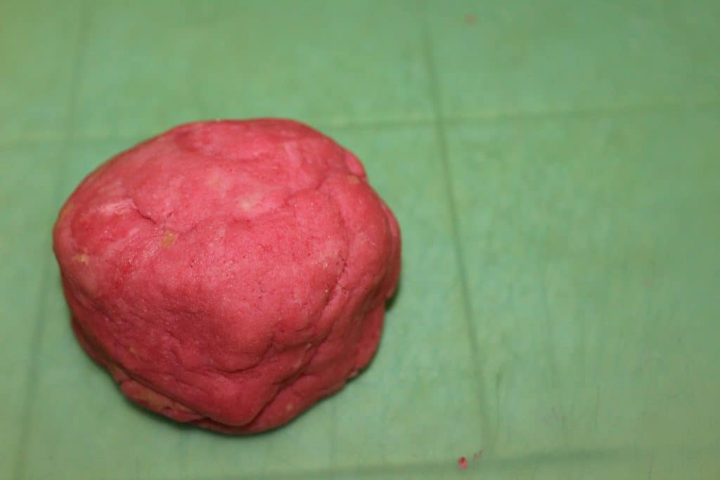 red homemade playdough