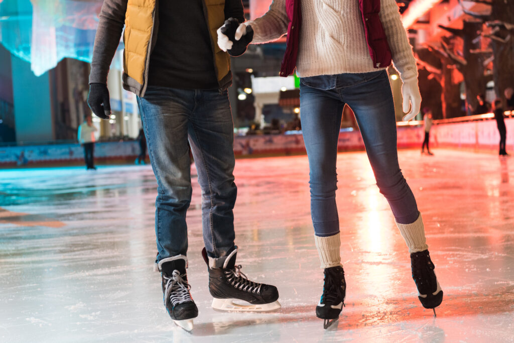 Couple ice skating