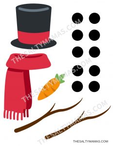 Printable Snowman Painting Accessories