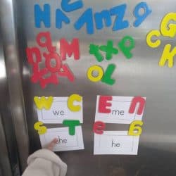 sight words on the fridge