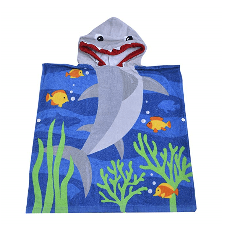 Shark towel with hood