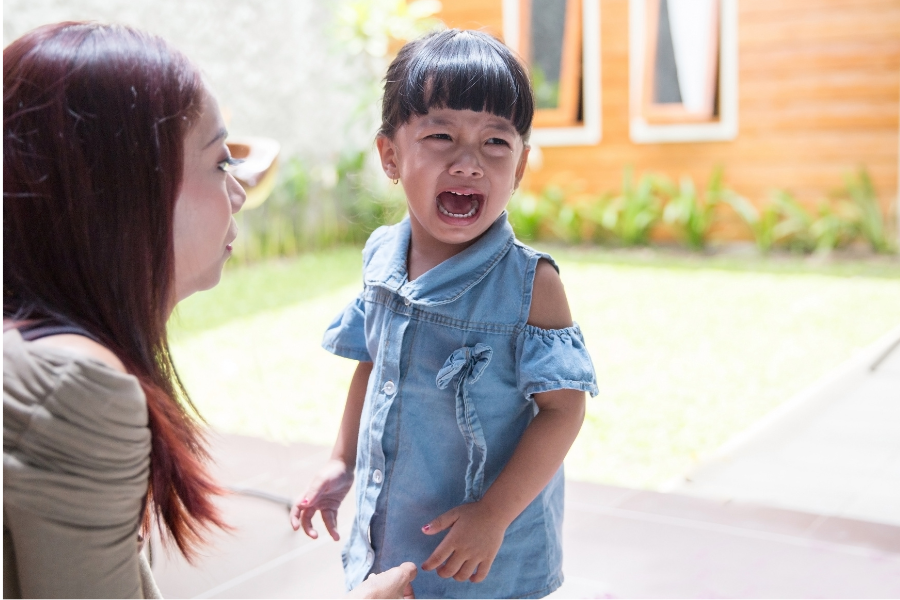 toddler crying