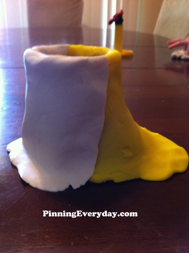 volcano made of playdough