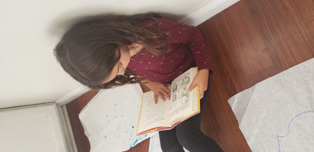 girl reading a book