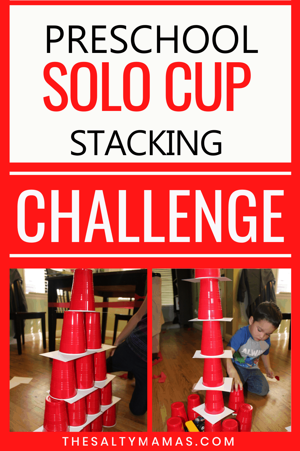 Cup Stacking Stem Challenge - Pre-K Printable Fun