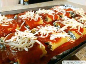 spinach lasagna roll freezer meal