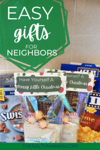 christmas treat bags with text overlay: cheap, easy gifts for neighbors