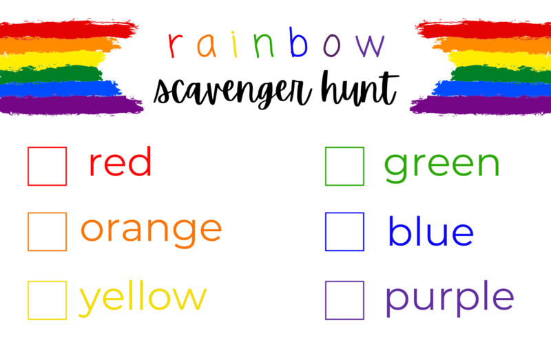 Rainbow Scavenger Hunt A Painted Rock Activity for Toddlers