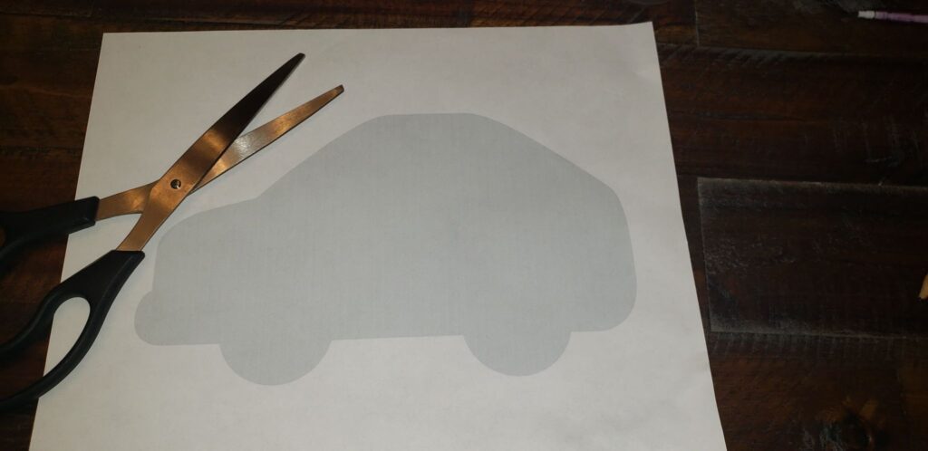 car printable template and scissors