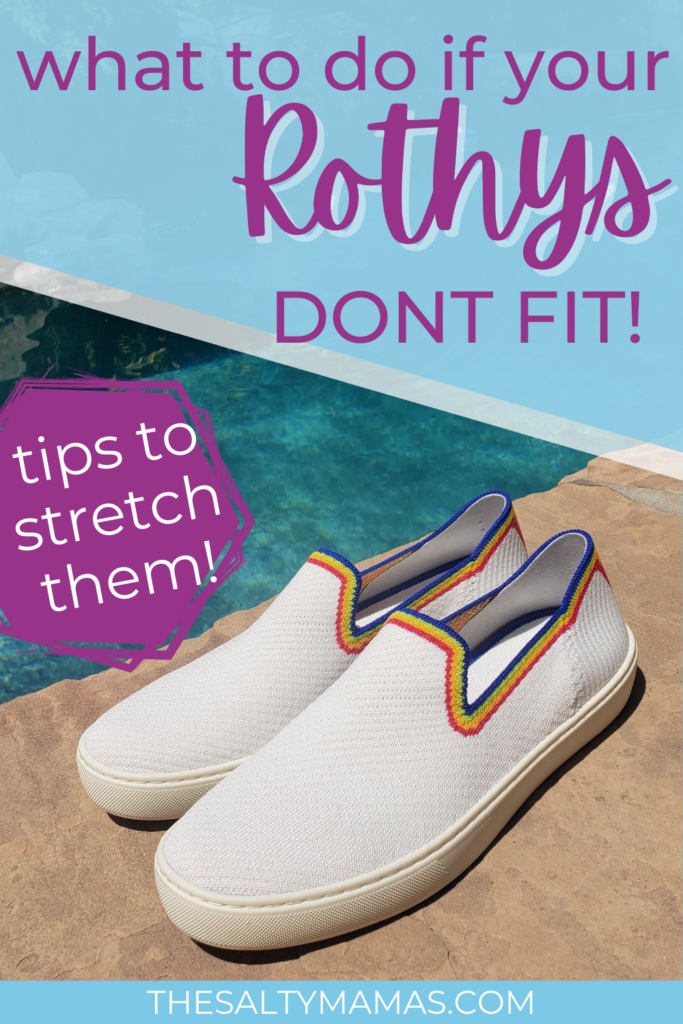 rothys by pool; text: what to do if your rothys dont fit