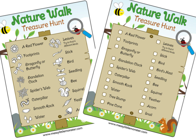 printable nature walk scavenger hunt