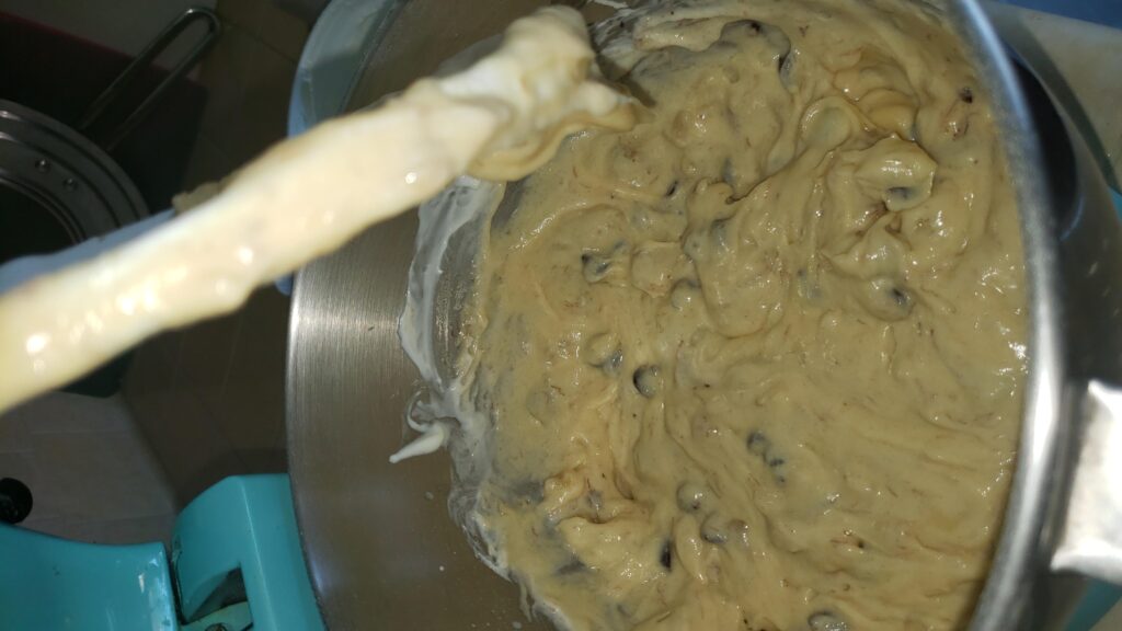 banana bread batter with chocolate chips
