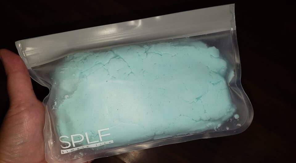 sensory playdough in a silicone bag