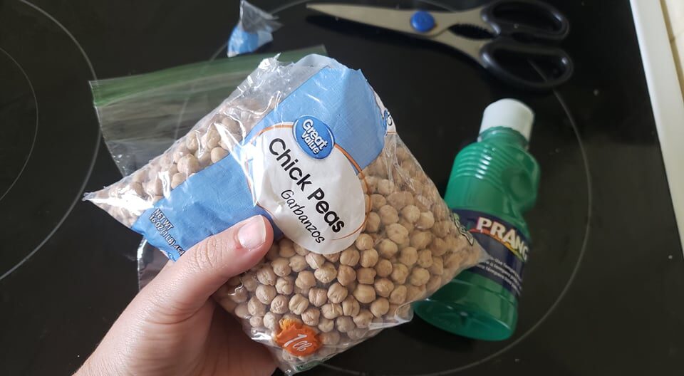 a bag of dried garbanzo beans