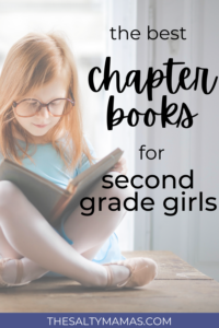 girl reading; text: best chapter books for second grade girls
