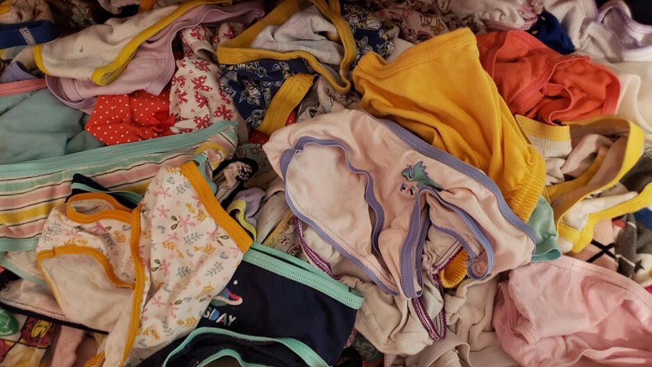 Pile of kids underwear for potty training