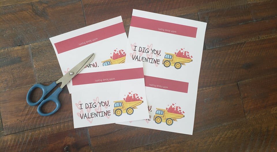 printable "I Dig You, Valentine" tags