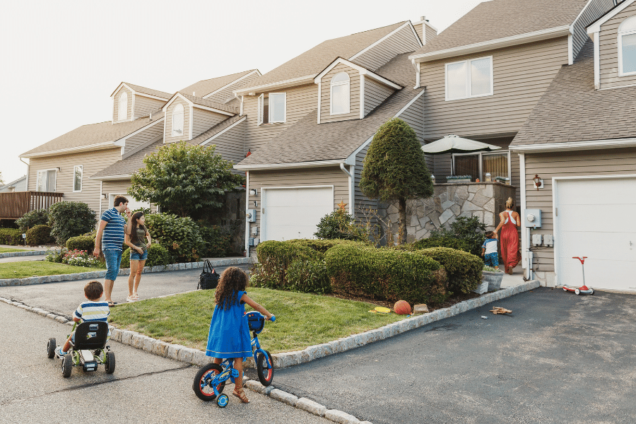 neighborhood kids playing