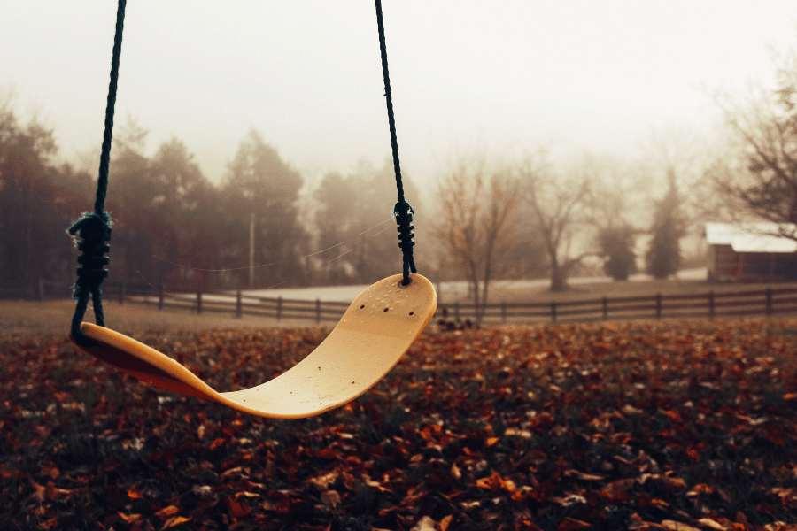 empty swing at playground