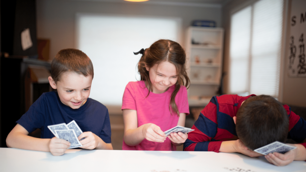 kids playing cards