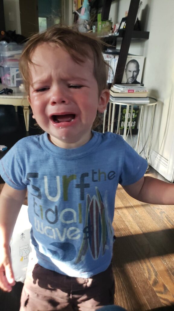 toddler crying