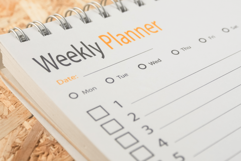 blank weekly planner