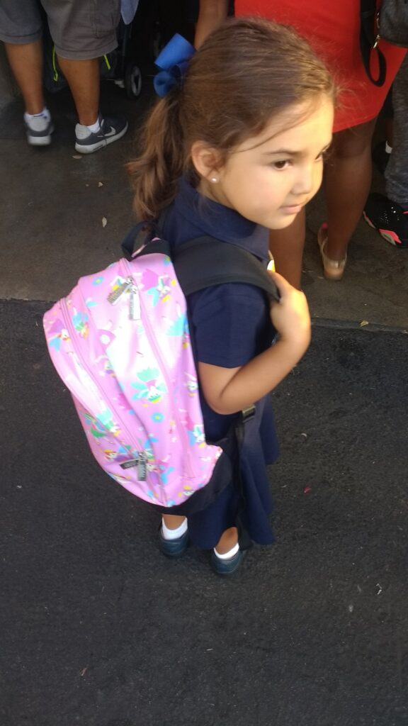 girl with backpack