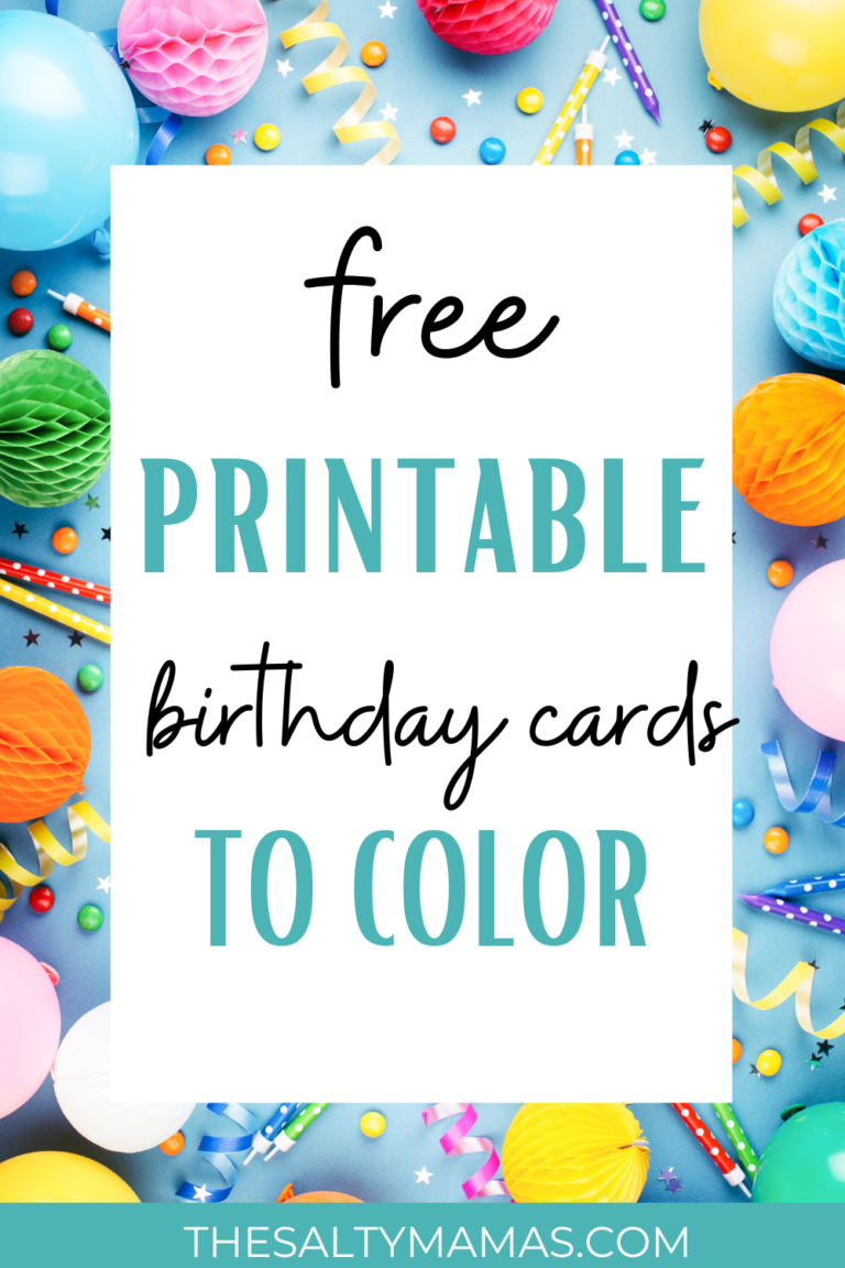 Free, Printable Birthday Cards for Kids to Color – The Salty Mamas